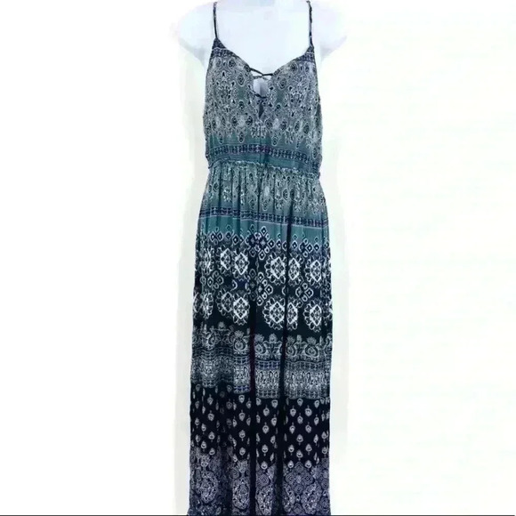 Patrons of Peace Blue Paisley Maxi Dress Size M - Picture 1 of 7